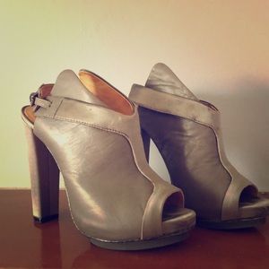 Lamb peep toe booties
